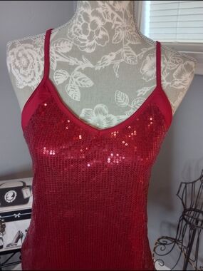 2 For $10 Red Sequin Spaghetti Strap Tank Top Khol's